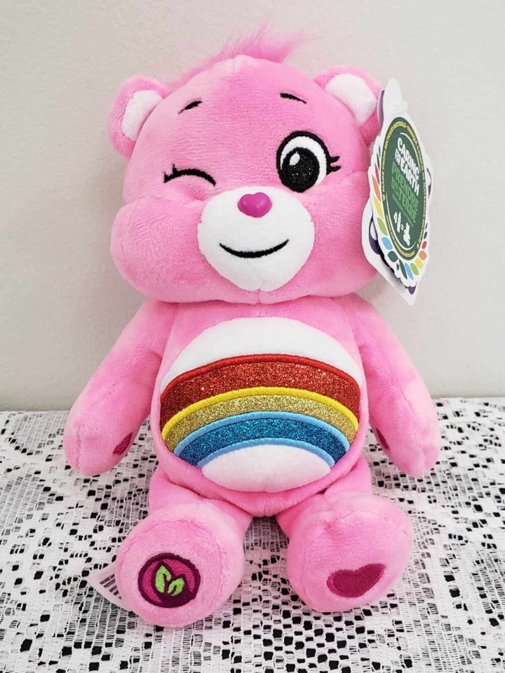 NWT Care Bears Caring For The Earth "Cheer Bear" Sparkle Plush